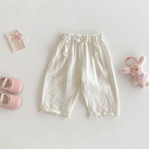 Pantalones Casuales Finos de Algodón con Estampado de Lazo para Niñas, Verano 2026, Nuevos Pantalones de Color Sólido para Bebés - Product Image 5