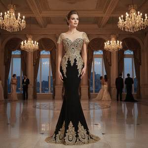 Robe de soirée élégante pour femmes, à sequins, col fendu, silhouette sirène, robe de bal longue maxi, robe de soirée formelle, robe de bal de promo, robe de mariage - Product Image 3