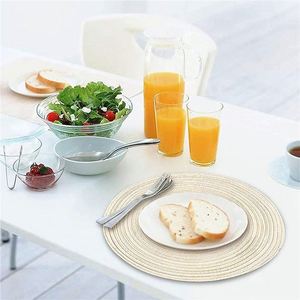 Manteles Individuales Redondos <span class=keywords><strong>de</strong></span> Ratán al por Mayor para Mesa <span class=keywords><strong>de</strong></span> Comedor, Manteles Individuales Boho <span class=keywords><strong>de</strong></span> Rafia con Flecos, Posavasos <span class=keywords><strong>de</strong></span> Bambú, Soporte para Jacinto - Product Image 4