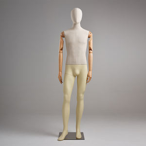 Mannequin en tissu homme/femme <span class=keywords><strong>pas</strong></span> <span class=keywords><strong>cher</strong></span> avec pose réglable, mains en <span class=keywords><strong>bois</strong></span>, pour vitrine de magasin de vêtements, avec base roulante - Product Image 5