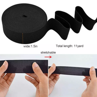 Bande élastique tissée sur mesure, 0.5cm-10cm, blanc, noir, sangle