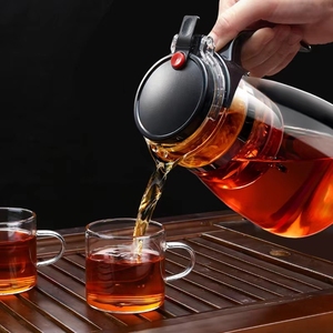Tetera de Vidrio de 750 ml <span class=keywords><strong>con</strong></span> Infusor y Tapa, Diseño Moderno para Oficina, Accesorios para Café y Té - Product Image 6