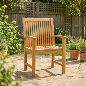 Fauteuil de jardin moderne de luxe en teck massif, écologique, durable, imperméable, pour terrasse et salle à manger - Product Image 2