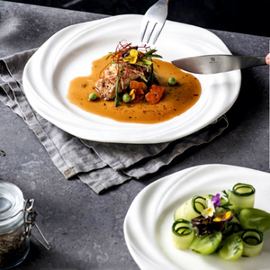 Vaisselle en mélamine ronde incassable en gros, assiettes en mélamine <span class=keywords><strong>blanche</strong></span>, plats de restaurant gastronomique, Plato Melamina - Product Image 2