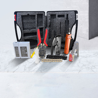 Kit d'outils de réseau électronique professionnel, ensemble d'outils de sertissage de câbles réseau LAN RJ45, kit d'outils pour câbles réseau CAT7, sac d'outils