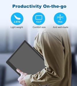 Moniteur tactile industriel 13,3 pouces, FHD 1920x1080 IPS, écran tactile pour ordinateur <span class=keywords><strong>portable</strong></span>, prise en charge de l'affichage VGA, compatible avec le montage VESA - Product Image 1