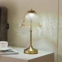 Lampe de table de luxe vintage dorée à abat-jour en cristal, à piles, à intensité variable, rechargeable, tactile, sans fil, pour restaurant