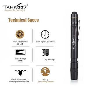 Linterna de Bolsillo Profesional Tank007 PA02, Linterna Médica Tipo Bolígrafo, Linterna de Bolsillo Impermeable, Linterna LED Tipo Bolígrafo para Médico y Enfermera - Product Image 3