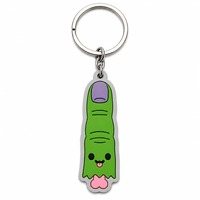 Porte-clés personnalisé en PVC, doigt de zombie Halloween, vert effrayant, en caoutchouc souple, breloque fantaisie pour sac, cadeau de fête pour la collecte de bonbons