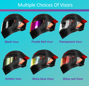 Mũ bảo hiểm xe máy thiết kế <span class=keywords><strong>Predator</strong></span> chất lượng cao, trọng lượng nhẹ, làm từ sợi carbon, tùy chỉnh, full face, có kính chắn gió kép, chống va đập - Product Image 4