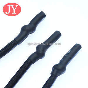 Logo personnalisé en plastique caoutchouc Aglet conseils cordon de serrage Silicone dentelle conseils Dip fin noué fin rembourré cordon de tirage - Product Image 3
