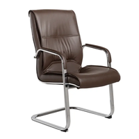 Fauteuil de bureau moderne en gros, chaise d'accueil, chaise visiteur empilable en cuir avec accoudoirs pour la maison, le bureau et l'école