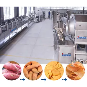 Voll automatische 500 kg/std frische Produkt knusprige Pommes Frites Patoto Chip Line Food Make Machine zum Verkauf