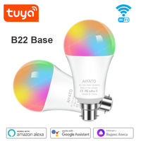 Ampoule intelligente WiFi TUYA B22 pour LED RGB, compatible Alexa et Google Assistant, contrôle vocal, programmation, contrôle par application, contrôle de groupe, 220V