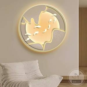Dipinto Decorativo di Alta Gamma per Ingresso Rotondo con Luce LED Luminosa Dipinto da Appendere Murale per Corridoio e Passaggio - Product Image 2