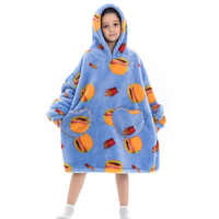 Nouveau Shu Velveteen peluche imprimé TV couverture à capuche partout impression portable surdimensionné adolescent garçons filles couverture à capuche
