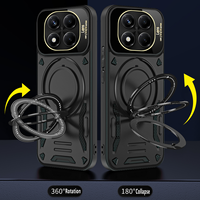Nouvelle coque de téléphone antichoc en TPU avec protection d'objectif d'appareil photo, support rotatif et anneau magnétique pour Redmi Note 14 Pro 4G