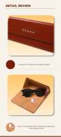 Étui à lunettes semi-rigide en PU coloré 2025 avec couvercle rabattable, design portable, emballage cadeau personnalisé avec logo