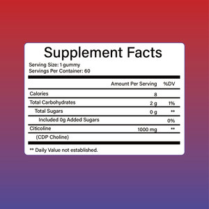 Gomitas de <span class=keywords><strong>CDP</strong></span> Colina 1000mg, Suplementos de Citicolina de Alta Potencia, Función Cognitiva y Cerebral, Salud Hepática, Sin Azúcar - Product Image 4
