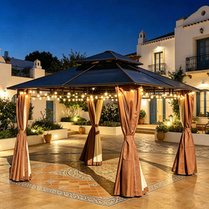 Nouvelle <span class=keywords><strong>Tente</strong></span> d'Ombrage Extérieure Carrée en Acier, Style Ferme, Thermolaquée, avec Filet, pour Jardin et Patio – Direct Usine - Product Image 2