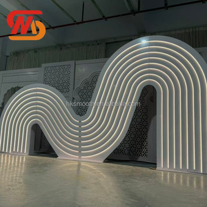 SMOOTH Factory Direct <b>Large</b> Acrylic White Arch 3d Wave Style Backdrop for Wedding - Product Image 3
