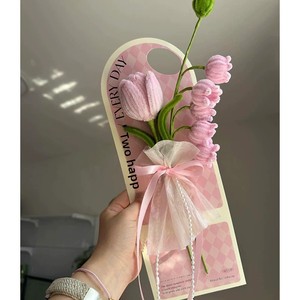 Bouquet <span class=keywords><strong>di</strong></span> Tulipani Fatti a Mano per la Festa degli Insegnanti - Biglietto <span class=keywords><strong>di</strong></span> <span class=keywords><strong>Auguri</strong></span> per l'Asilo e <span class=keywords><strong>Fiori</strong></span> <span class=keywords><strong>di</strong></span> Carta per Augurare Benvenuto agli Studenti - Product Image 3