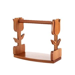 Wooden Spool Holder Flower Shape Rotating Yarn Ball Storage Rack <b>Desktop</b> Stationary Organizer - Product Image 1