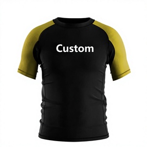 เสื้อรัดกล้ามเนื้อ MMA สำหรับผู้ชาย ผ้าสแปนเด็กซ์/โพลีเอสเตอร์ แขนสั้น พิมพ์ลายแบบ Sublimation รับผลิตตามแบบ OEM - Product Image 4