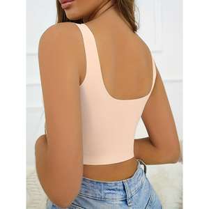 Women's Basic Crop <b>Top</b> Fashion Wireless Push-up Ice Silk Seamless <b>Bra</b> Full Coverage Soutien Gorge Bow Decoration Hook Nude Color - Product Image 4