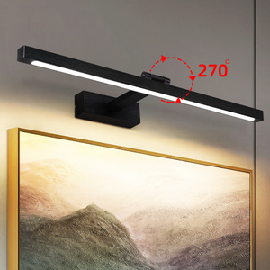 Modern LED <b>Wall</b> Lamp Black Rectangular Aluminum Minimalist Design 270° Adjustable Dimmable for Living Room Artwork Lighting - Product Image 1