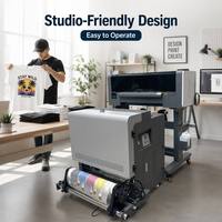 Imprimante DTF haute vitesse 60 cm à double tête I3200, machine d'impression directe sur film avec secoueur de poudre automatique pour entreprises d'impression sur T-shirts