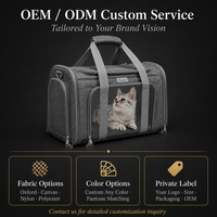Bolsa de Transporte Plegable para Mascotas, de Oxford, con Ventana de Malla Transpirable, para Viajes, para Gatos y Perros Pequeños, Ligera, con Múltiples Cierres, OEM