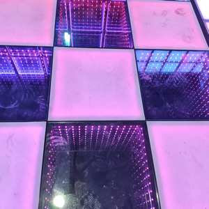 Precio de fábrica 3D Infinity Mirror Led Dance Floor Tiles Evento Dj Wedding Interactive Light Dance Floor - Product Image 3