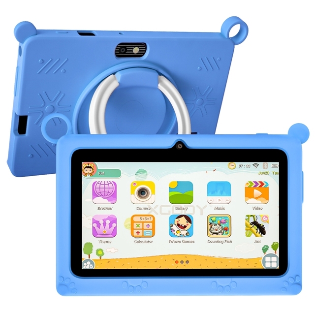 Factory Price A133 7 Inch Kids Tablet 2GB+32GB Android 11 Children Learning Tablet Support Google Play with Silicone Case