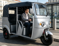 Mototaxi Eléctrico Semiabierto de Tres Ruedas con Gran Capacidad de Carga, Batería de Plomo-Ácido o Litio Opcional, para Transporte Urbano de Pasajeros