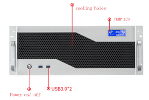 Thiết kế mới 4U nhôm máy tính công nghiệp <span class=keywords><strong>Chassis</strong></span> 240/360 LCD nước mát với 12PCIe Rack yếu tố cho EATX Mb trong kho - Product Image 2