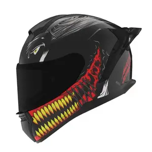 कस्टम लोगो डॉट प्रमाणीकरण मोटरसाइकिल हेलमेट पूरा चेहरा हेलमेट सिंगल, डबल लेंस धो सकते अस्तर ABS सामग्री मोटो हेलमेट
