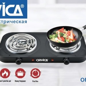 Estufa Eléctrica Portátil Orvica de 2 Quemadores para Cocina Interior con Control de Perillas para Uso Doméstico - Product Image 3