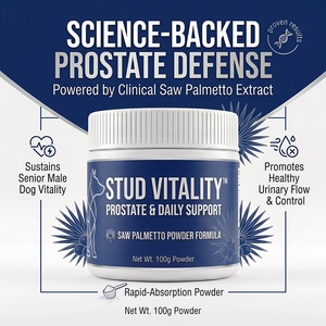 Suplemento Premium para la Próstata de Perros, Polvo de Saw Palmetto 100g, Apoyo para la Salud Urinaria, GMP OEM - Product Image 1