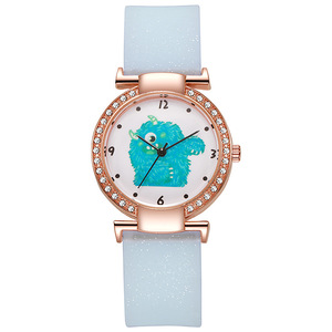 นาฬิกานักเรียนมัธยมต้นและมัธยมปลายรุ่นใหม่ลิตเติ้ลมอนสเตอร์น่ารักสไตล์สาวหวาน นาฬิกาฝังเพชรเรืองแสงในที่มืด - Product Image 5