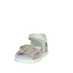 Sandales pour filles Balducci Cit6961, blanches, fuchsia, avec lanières en tweed et semelle compensée - Product Image 6