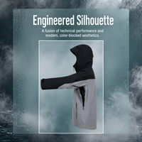 Veste softshell imperméable respirante coupe-vent à capuche avec fermeture éclair, surface PU, séchage rapide, pour la randonnée en extérieur