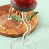 Verres à vin en cristal borosilicaté en forme de rose créative Gobelet à tige unique pour vin pour Champagne Cadeaux romantiques
