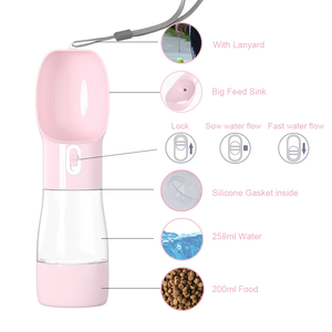 Distributeur d'eau portable pour chien 2 en 1, gamelle pour nourriture et eau pour animaux de compagnie, pour promenades et randonnées en plein air, pour petits chiens et chats - Product Image 6