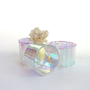 Pot à <span class=keywords><strong>bougie</strong></span> de luxe FENGJUN, récipient en verre irisé avec fermeture métallique, décoration d'intérieur de luxe - Product Image 2