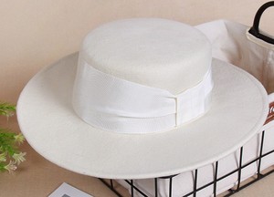 Chapeaux Fedora en feutre de laine <span class=keywords><strong>blanc</strong></span> pour femmes en gros, chapeaux vintage à large bord, chapeau Pork Pie, chapeau jazz pliable - Product Image 4