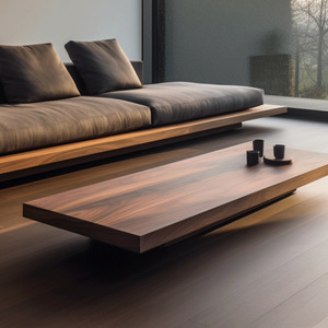 New Solid <strong>Wood</strong> One Seat North American Black Walnut <strong>Sofa</strong> with Ash <strong>Wood</strong> <strong>Frame</strong> Hemp Cover Multi-functional Design for Living Room - Product Image 3