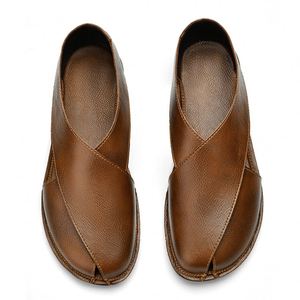 Nouveautés estivales Sandales en cuir pour hommes Chaussures d'extérieur respirantes Chaussures décontractées de plage pour hommes - Product Image 5