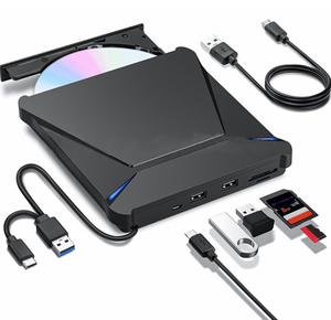 Unidad de DVD Externa USB 3.0 Tipo C, Grabadora de CD/DVD Portátil, <span class=keywords><strong>Lector</strong></span>/Grabador de Discos Ópticos Delgado <span class=keywords><strong>para</strong></span> Laptop, Escritorio, MacBook, <span class=keywords><strong>PC</strong></span> - Product Image 1