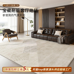 EIFFEL HOME Tapis texturé géométrique à rayures en fibre de polyester, style nordique, pour salon, chambre, bureau, imperméable et résistant aux taches - Product Image 4